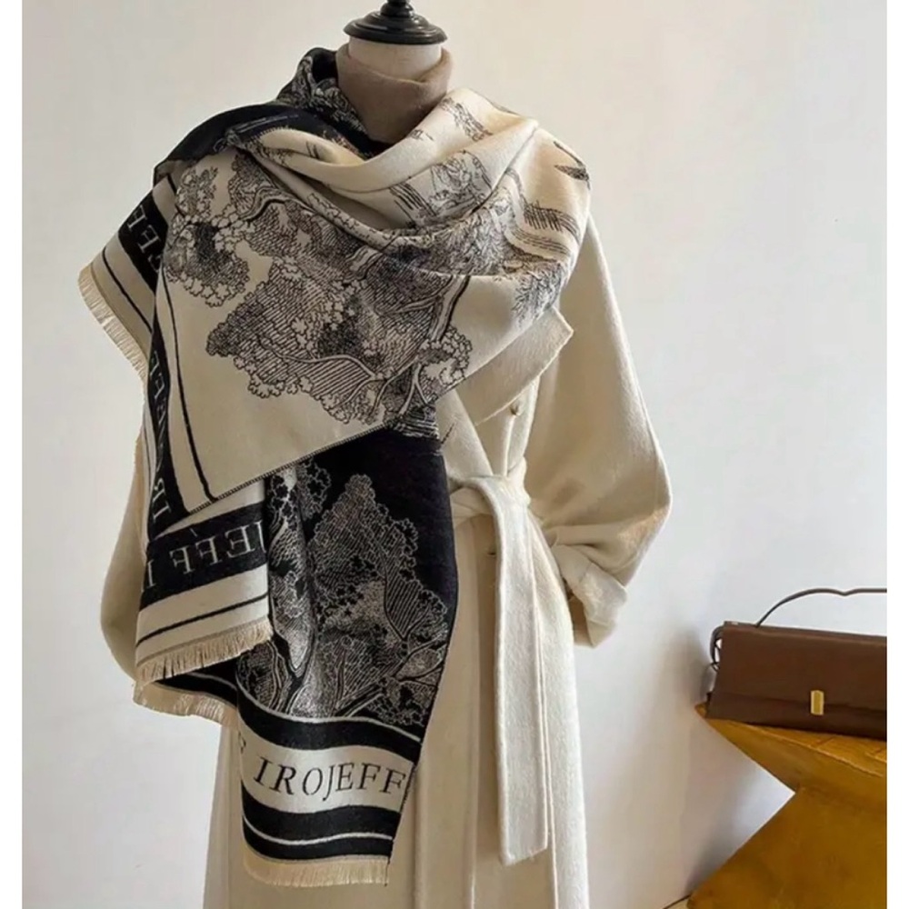 Vintage Flower Jacquard Scarf